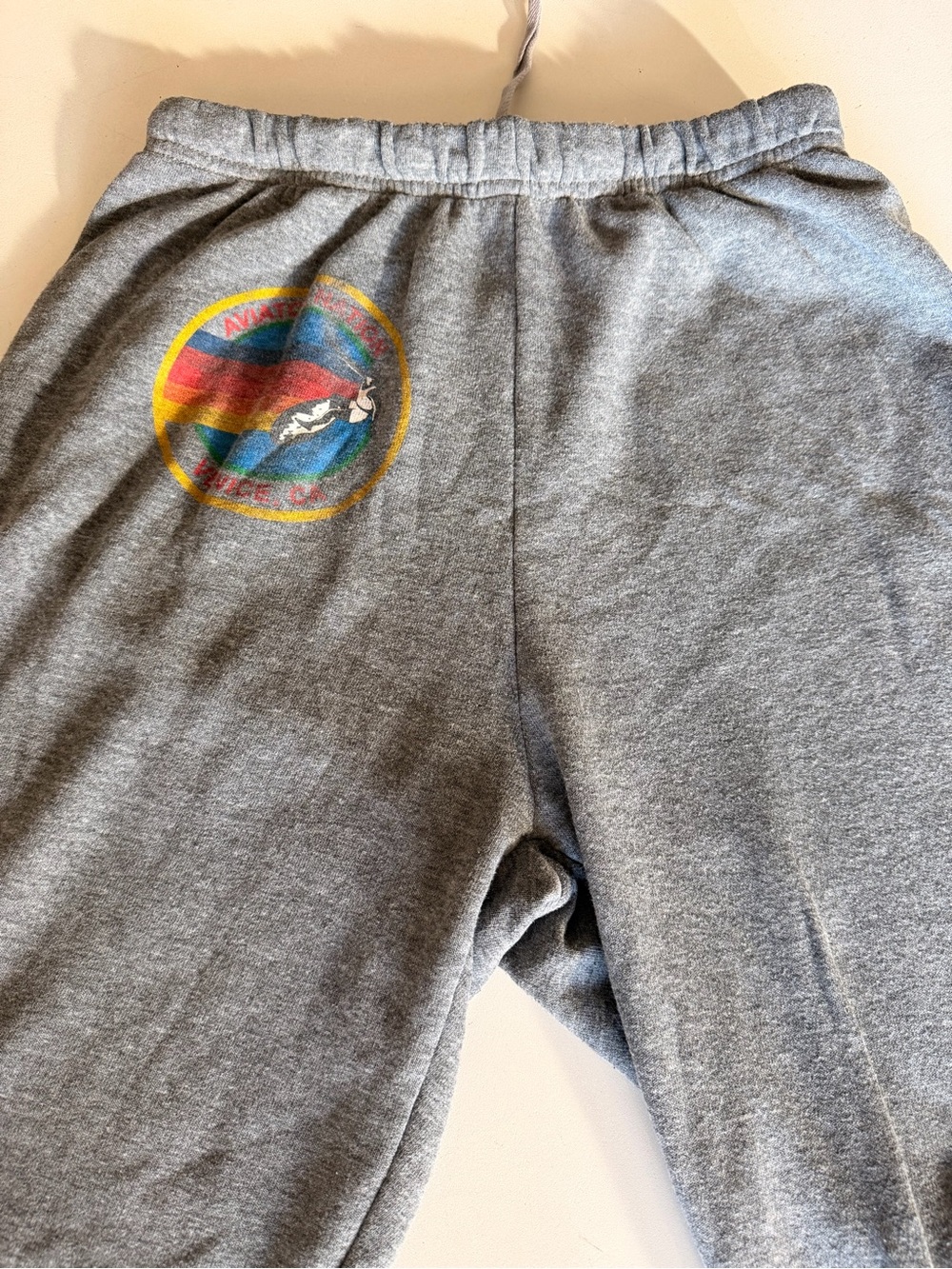 Aviator Nation Venice CA Rainbow Logo Sweatpants Joggers Gray M